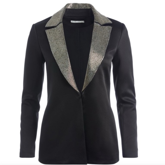 Alice + Olivia Eve Embellished Lapel Blazer Size Xtra Small - Picture 14 of 16